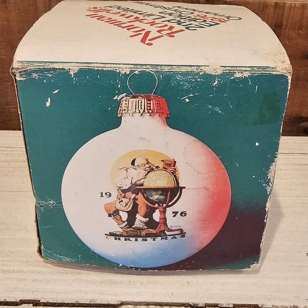 Vintage 1976 Norman Rockwell 2nd limited edition Christmas ornament Bicentennial